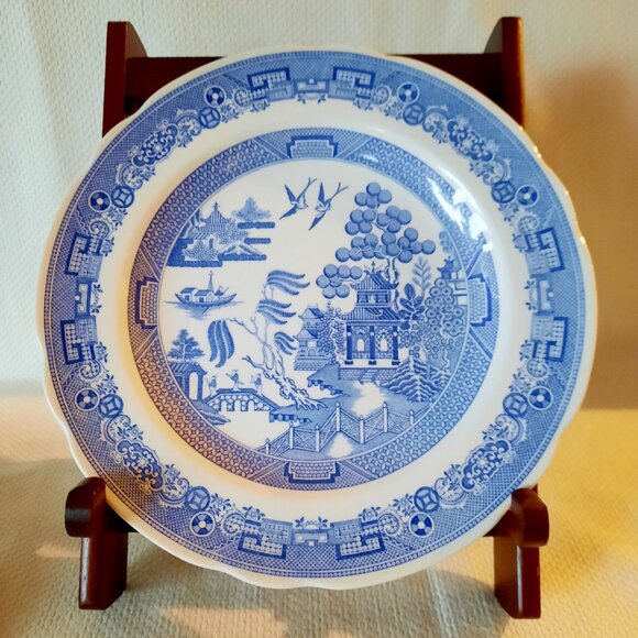 Set of 4 Spode Blue Room Collection Transfer Ware Plates, 9 1/4" - Picture 8 of 10